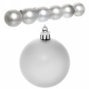 Новогодние шары 6 см (набор 6 шт) "Матовый", серебро